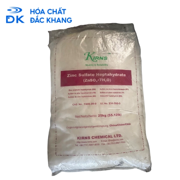 Zinc Sulfate Heptahydrate (Kẽm Sunfat) ZnSO4.7H2O 98%, Trung Quốc, 25kg/bao
