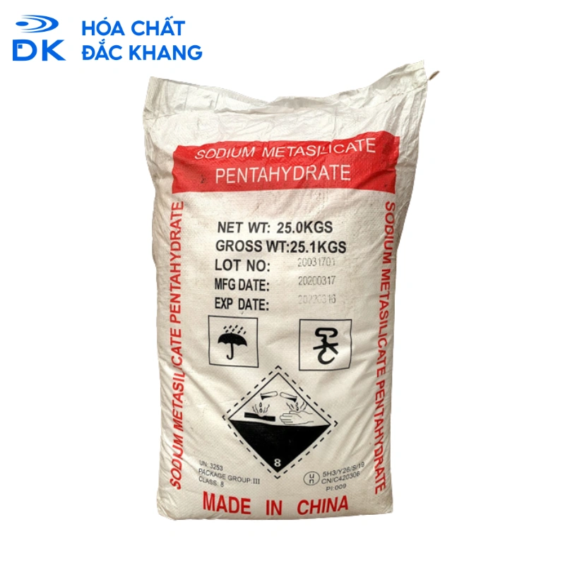 Sodium Silicate Bột Na2SiO3 96%, Trung Quốc, 25kg/Bao