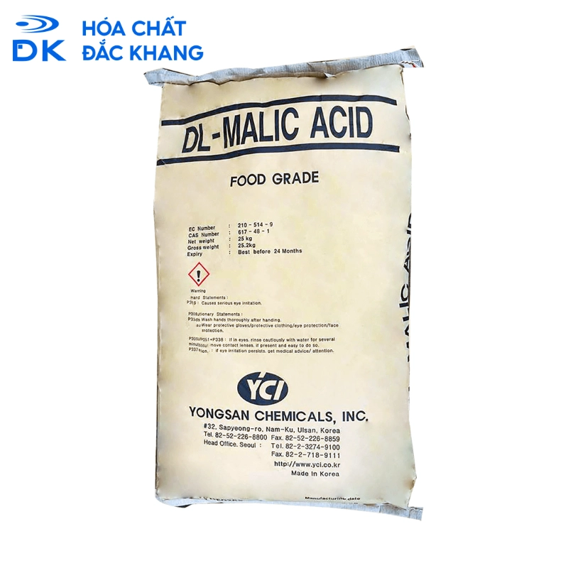 Acid Malic C4H6O5 99.81%, Hàn Quốc, 25kg/Bao
