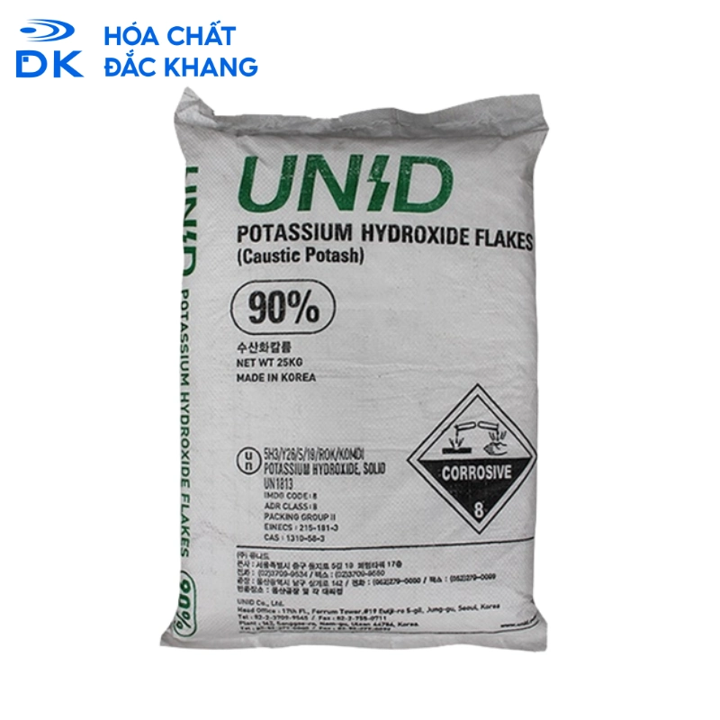Potassium Hydroxide (Kali Hydroxide) KOH 90%, Trung Quốc, 25kg/bao