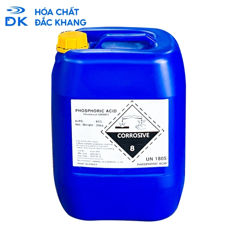 Phosphoric Acid H3PO4 85%, Hàn Quốc, 35kg/Can