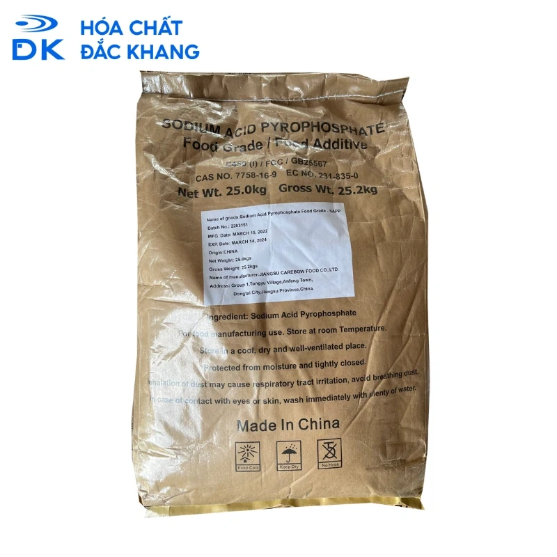 Sodium Acid Pyrophosphate (SAPP) Na2H2P2O7, Trung Quốc, 25kg/Bao