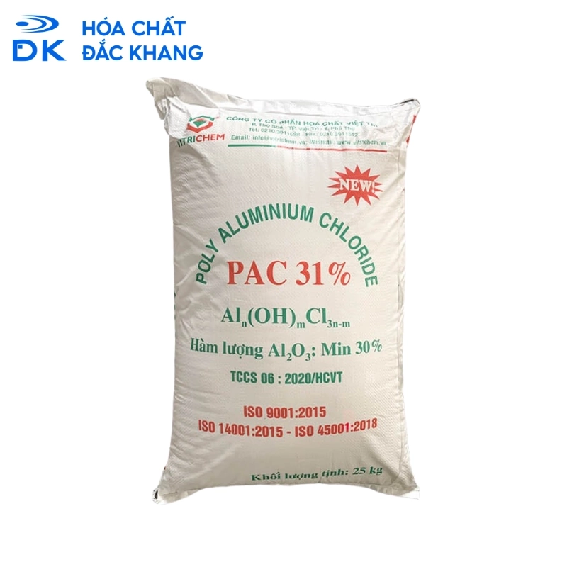 Poly Aluminium Chloride PAC 31%, Việt Trì, 25kg/Bao