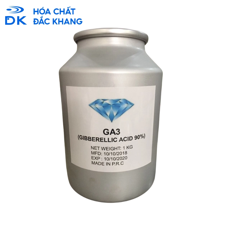 Gibberellic Acid (GA3) C19H22O6 90%, Trung Quốc, 1Kg/Lon